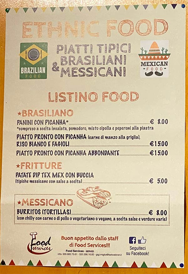 brasile messico ristorazione menu