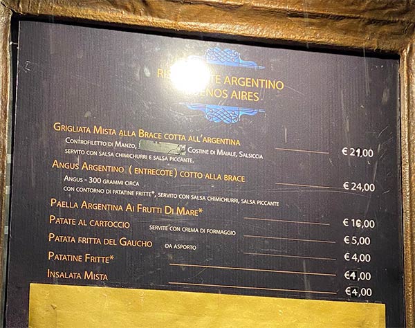 thai menu