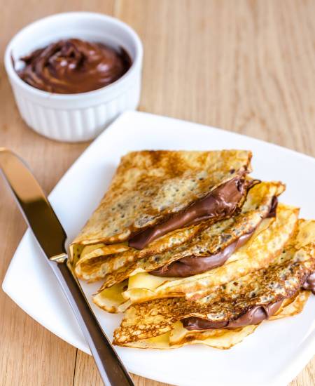 Crepes with chocolate cream Crepes with chocolate cream
